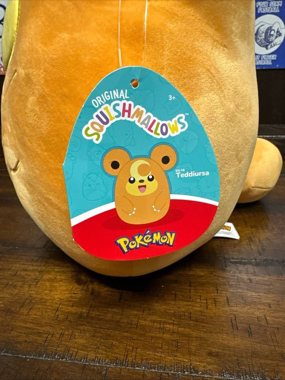 Squishmallows Orange & Yellow Pokémon Teddiursa Plush